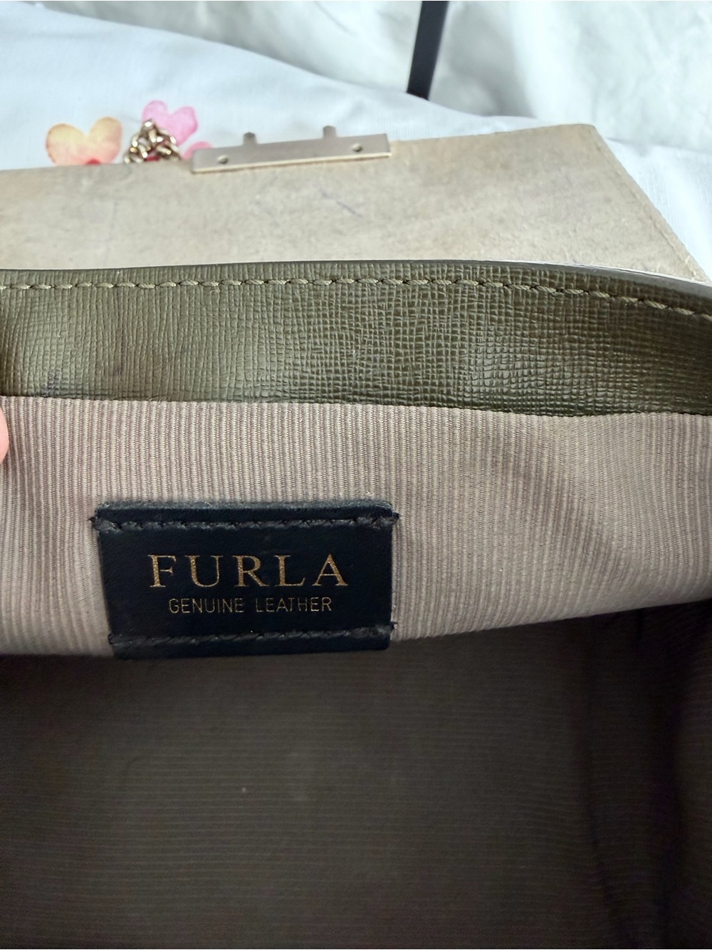 Furla Bella Mini Crossbody Bag – Olive Green Saffiano Leather - Picture 9 of 11